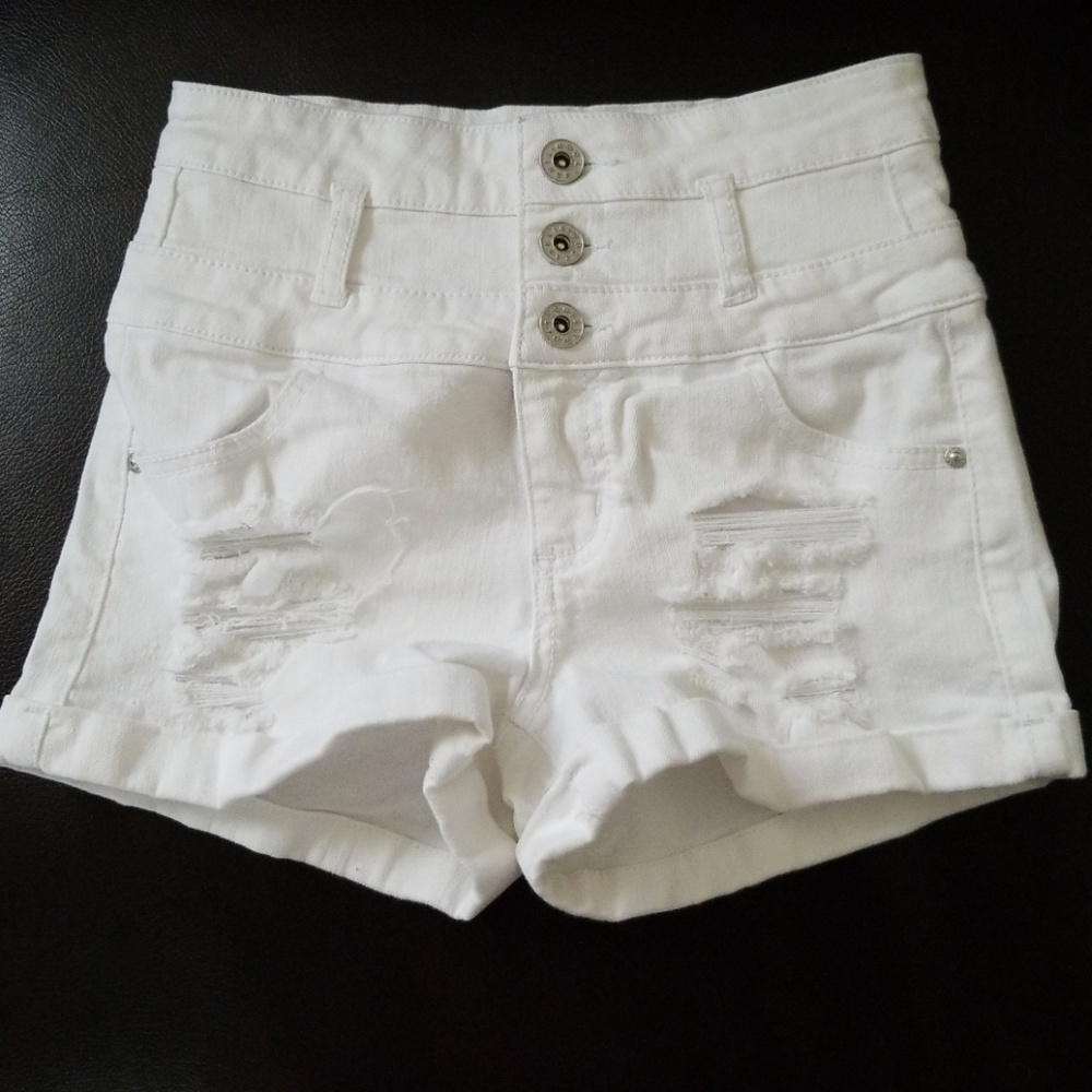 White Jean shorts